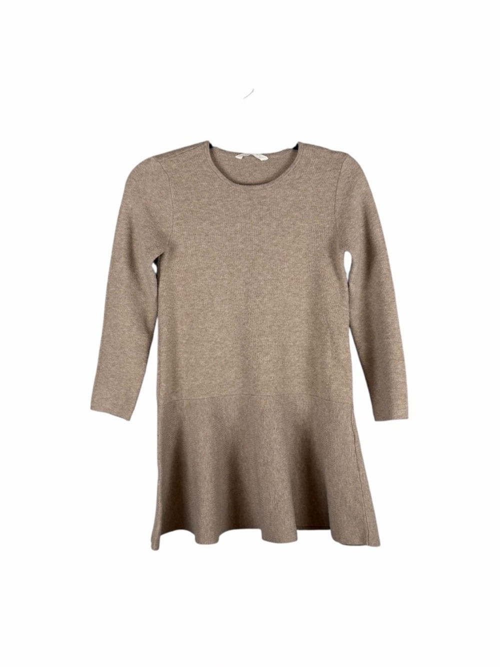 Mango Kids Beige Knit Long Sleeve Dress Size 11-12 Years